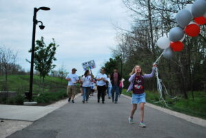 People pictured on an AIDS walk